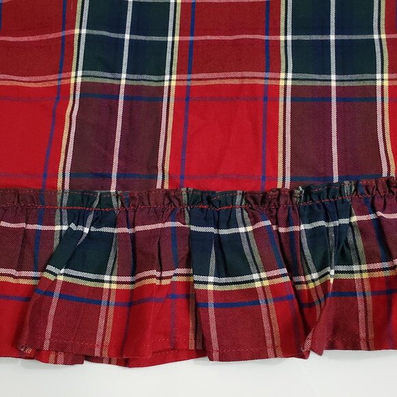 Hill House Womens Cordelia Mini Nap Dress XS Red Tartan Plaid Cotton Ruffles - Picture 9 of 11